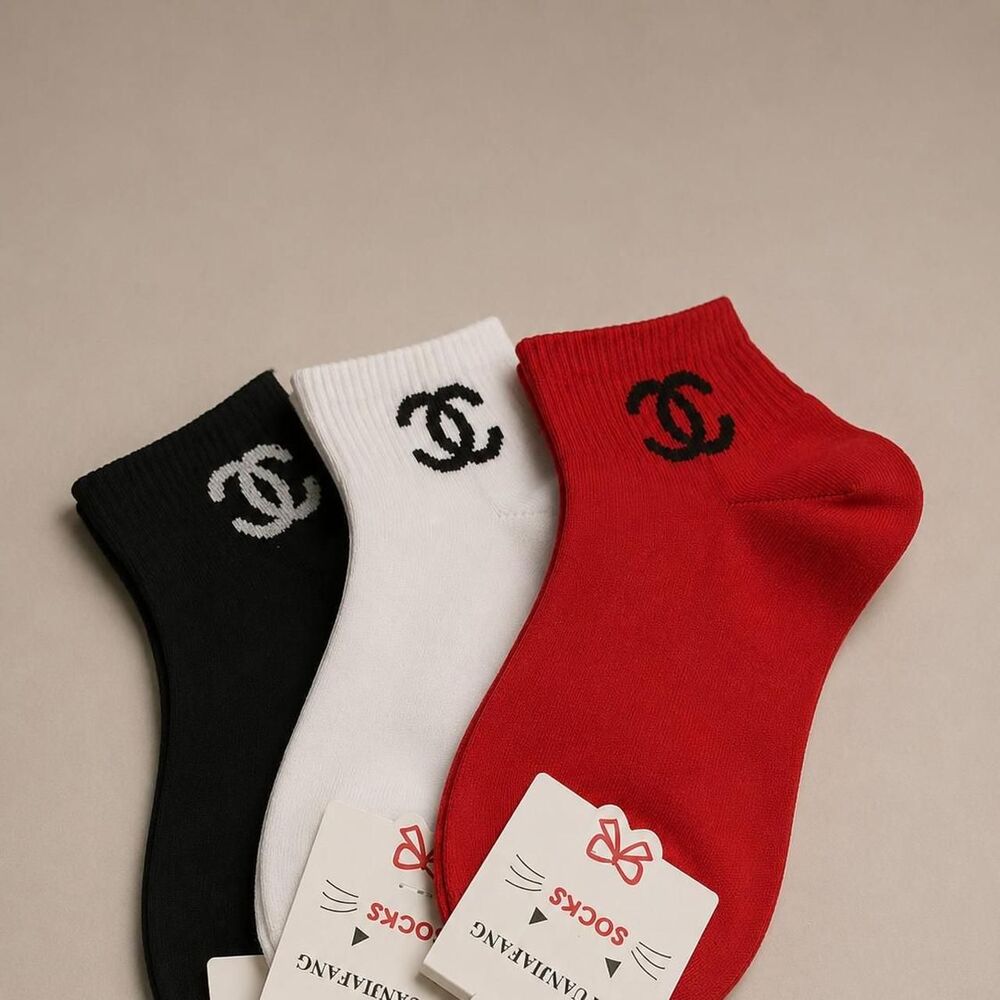 3PC Women's Cotton Fashion multicolor Socks Preppy Summer Casual